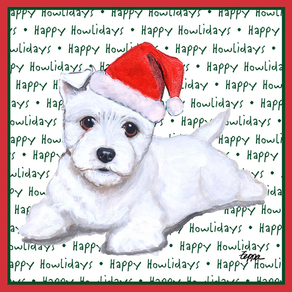 West Highland White Terrier Puppy Happy Howlidays Text - Adult Unisex T-Shirt