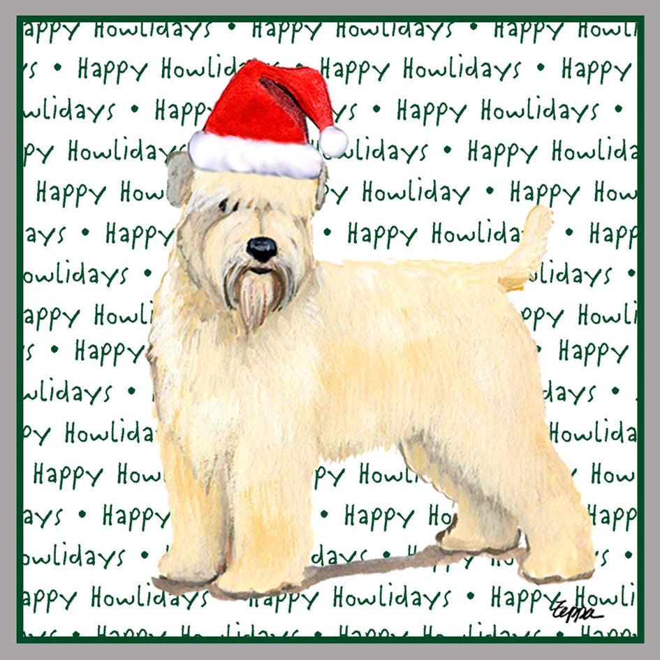 Soft Coated Wheaten Terrier Happy Howlidays Text - Adult Unisex Crewneck Sweatshirt