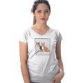 Two Corgi Love Text - Women's V-Neck T-Shirt