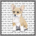 Corgi Puppy Love Text - Women's V-Neck T-Shirt