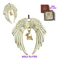 West Highland White Terrier Westie Gold Plated Holiday Angel Wing Ornament