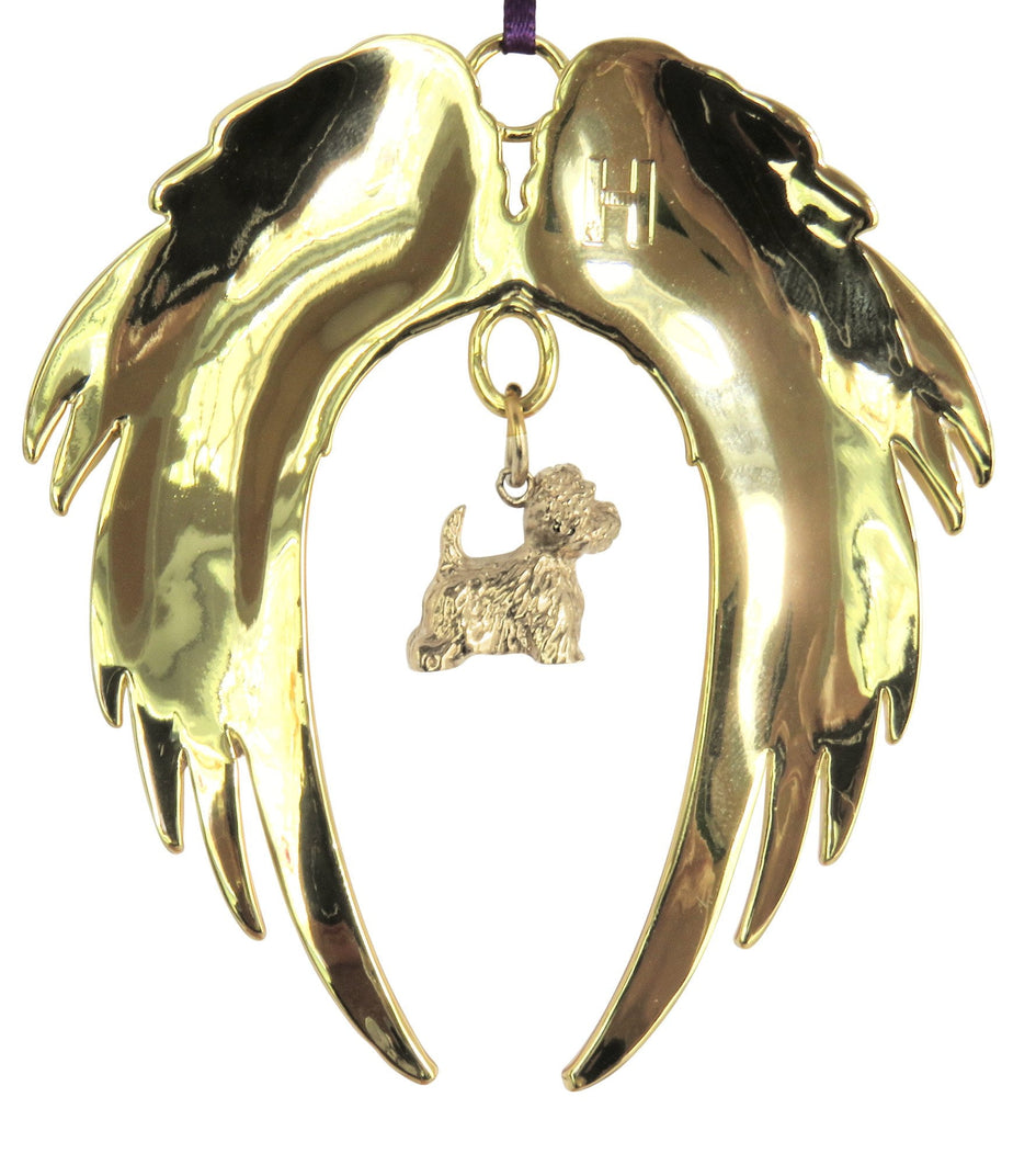 West Highland White Terrier Westie Gold Plated Holiday Angel Wing Ornament