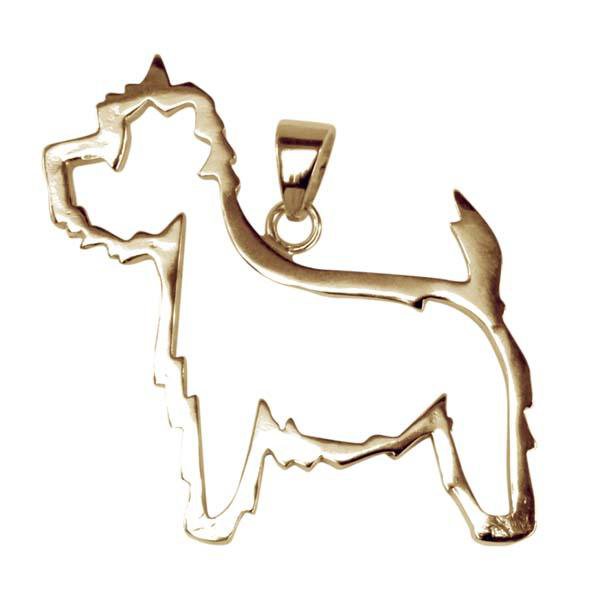 West Highland White Terrier 14K Gold Cut Out Pendant