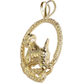 Solid 14K Gold West Highland White Terrier Leash Pendant