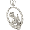 West Highland White Terrier in Solid Sterling Silver Leash Pendant