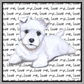 West Highland White Terrier Puppy Love Text - Women's V-Neck T-Shirt