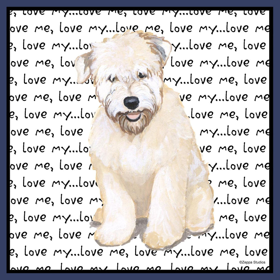 Wheaten Terrier Puppy Love Text - Adult Unisex Crewneck Sweatshirt