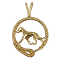 Solid 14K Gold Whippet Leash Pendant