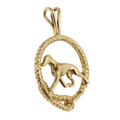 Solid 14K Gold Whippet Leash Pendant