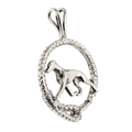 Whippet in Solid Sterling Silver Leash Pendant