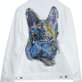 Customized Hand-Painted Dog Breed White Denim Jacket