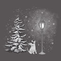 Winter Lampost  - Ladies Night T-Shirt