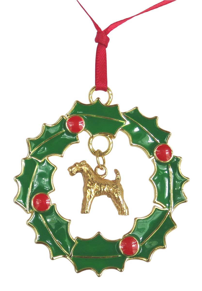 Airedale Terrier Wreath Ornament