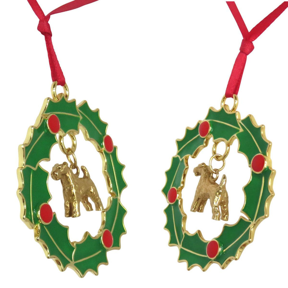 Airedale Terrier Wreath Ornament