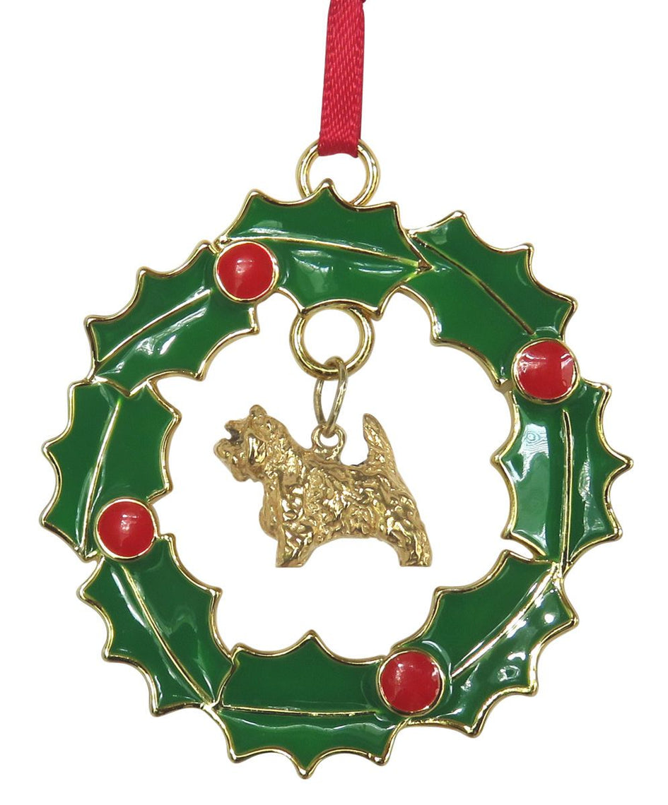 Cairn Terrier Wreath Ornament