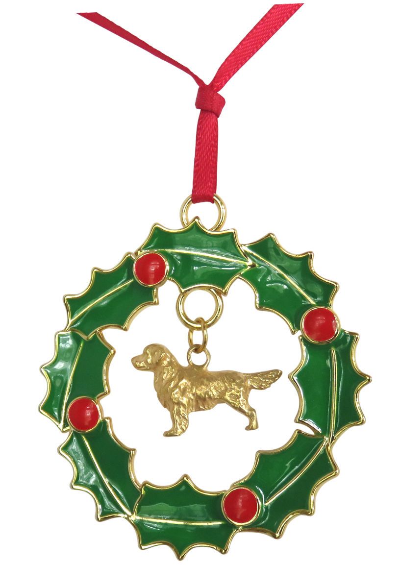 Golden Retriever Wreath Ornament