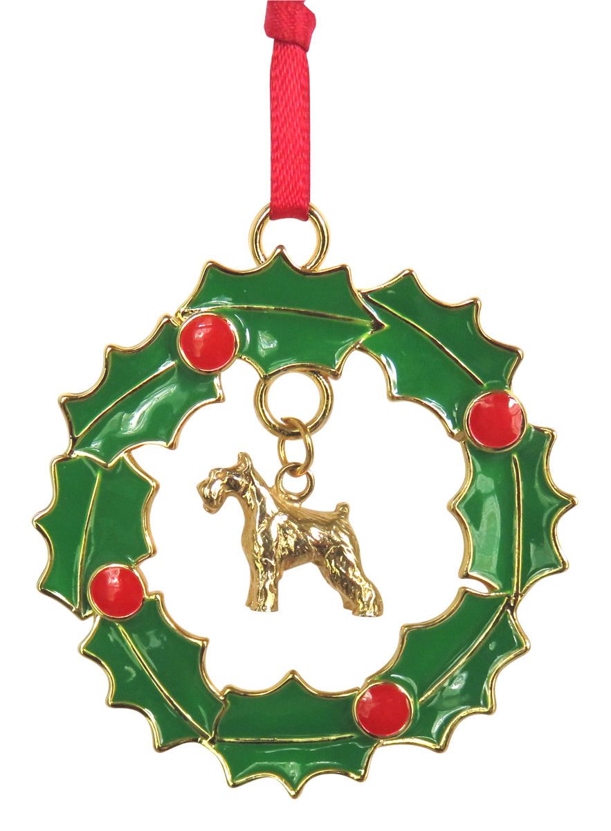 Miniature Schnauzer Wreath Ornament