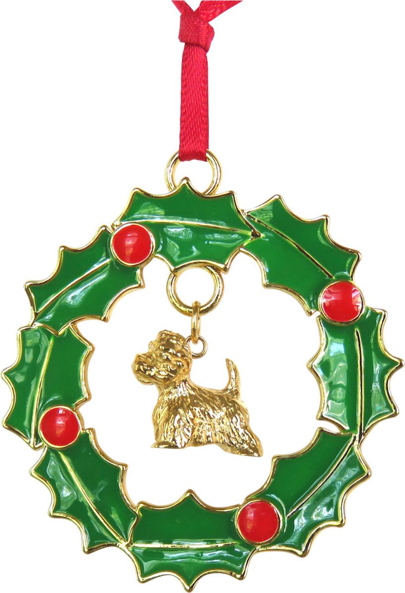 West Highland White Terrier Wreath Ornament
