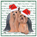 Yorkshire Terrier Pair Happy Howlidays Text - Women's V-Neck T-Shirt
