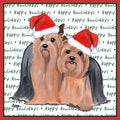 Yorkshire Terrier Pair Happy Howlidays Text - Adult Unisex T-Shirt