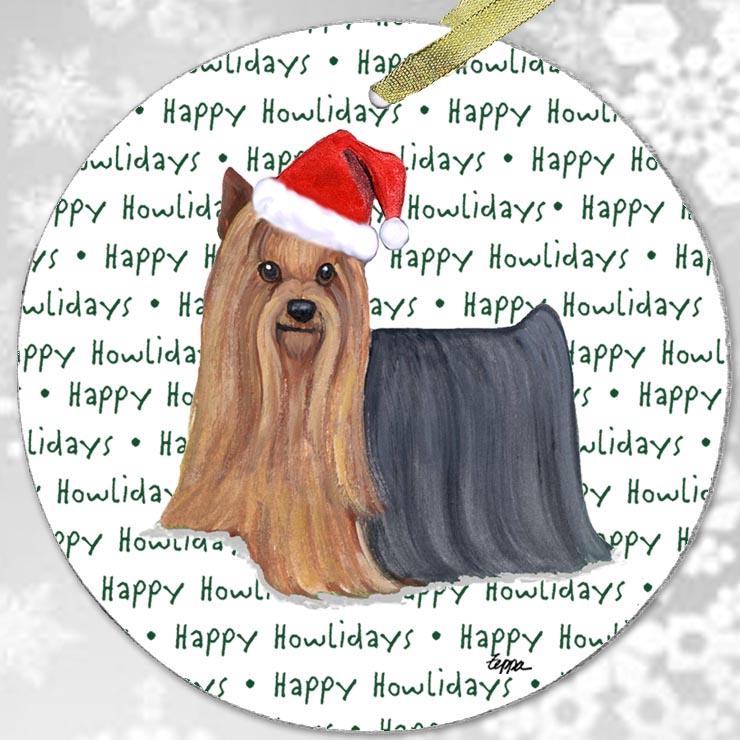 Yorkshire Terrier "Happy Howlidays" Ornament