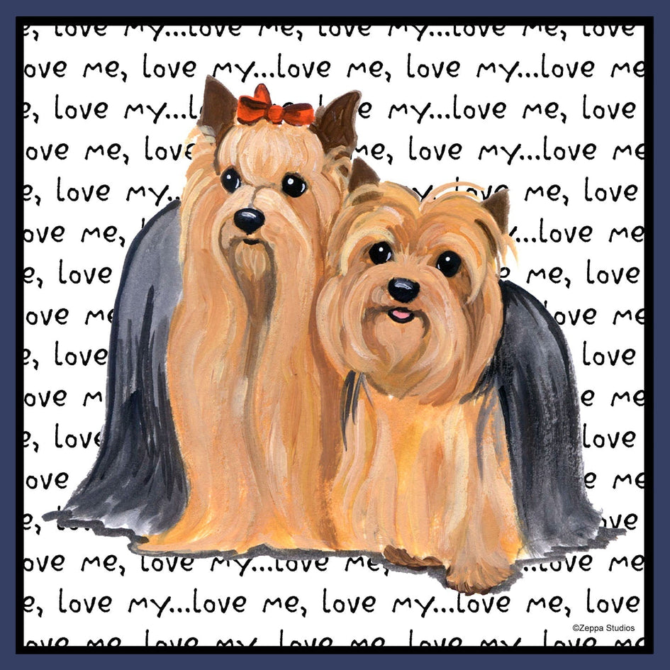 Yorkshire Terrier Love Text - Adult Unisex Crewneck Sweatshirt