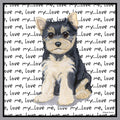 Yorkshire Terrier Puppy Love Text - Adult Unisex Crewneck Sweatshirt