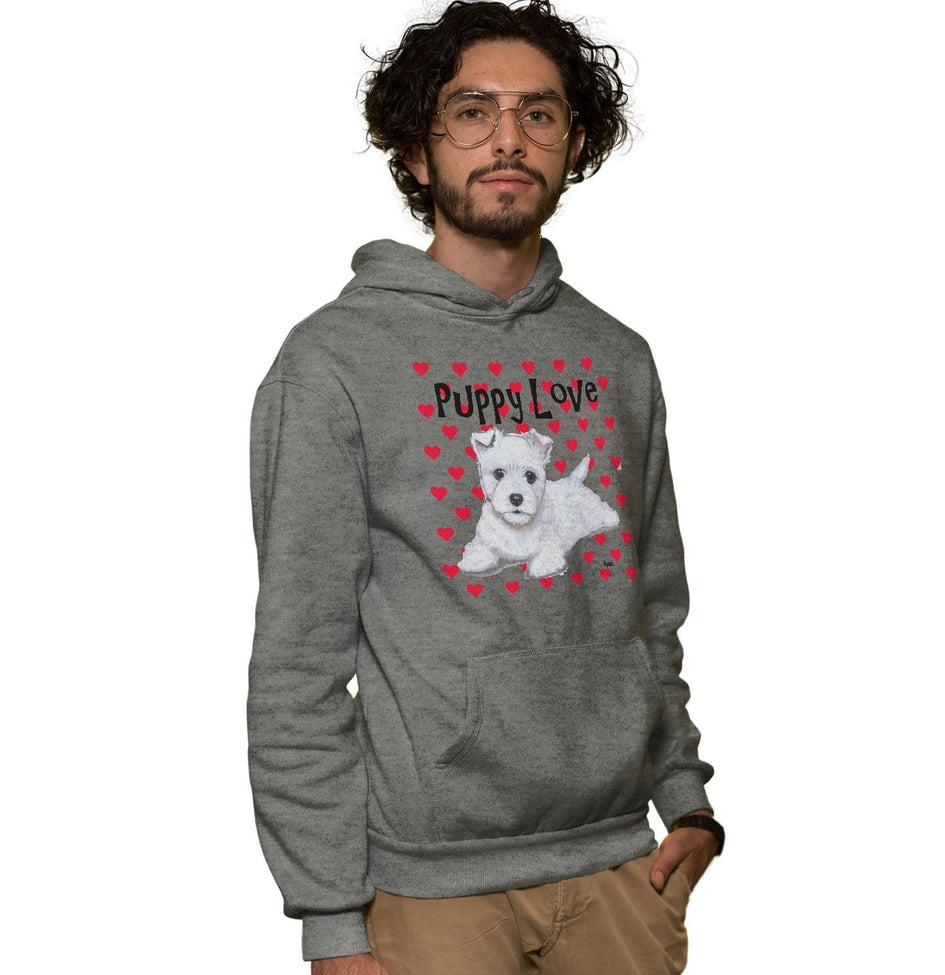 West Highland White Terrier Puppy Love - Adult Unisex Hoodie Sweatshirt