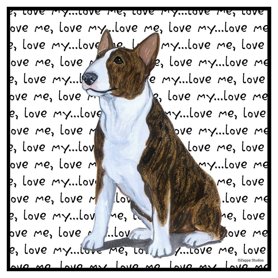 Bull Terrier Love Text - Adult Unisex Hoodie Sweatshirt