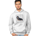 Black Longhaired Dachshund Love Text - Adult Unisex Hoodie Sweatshirt