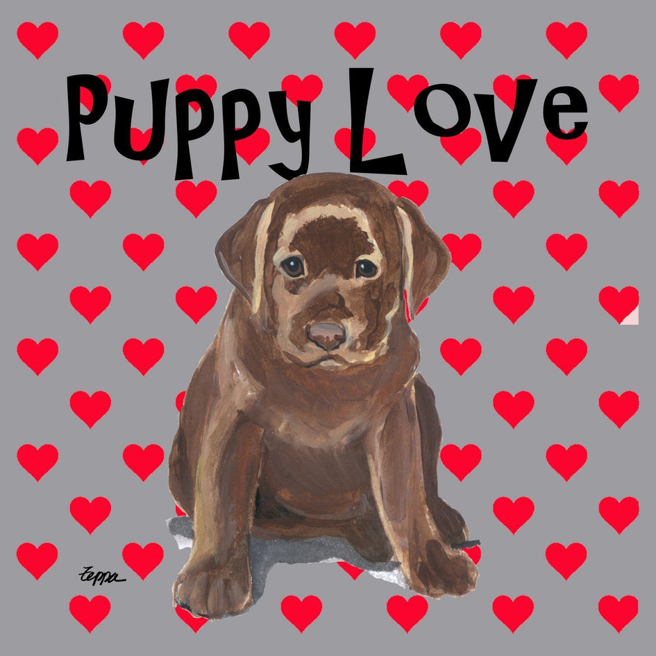 Chocolate Labrador Retriever Puppy Love - Adult Unisex Hoodie Sweatshirt