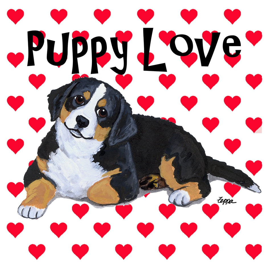 Bernese Mountain Dog Puppy Love - Adult Unisex Hoodie Sweatshirt