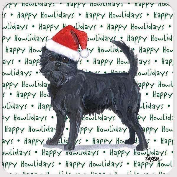 Affenpinscher "Happy Howlidays" Coaster