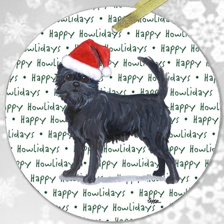 Affenpinscher "Happy Howlidays" Ornament