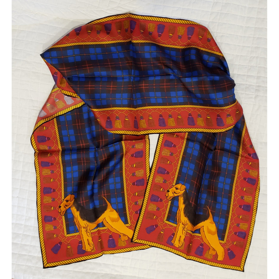 Airedale Terrier Oblong Silk Scarf