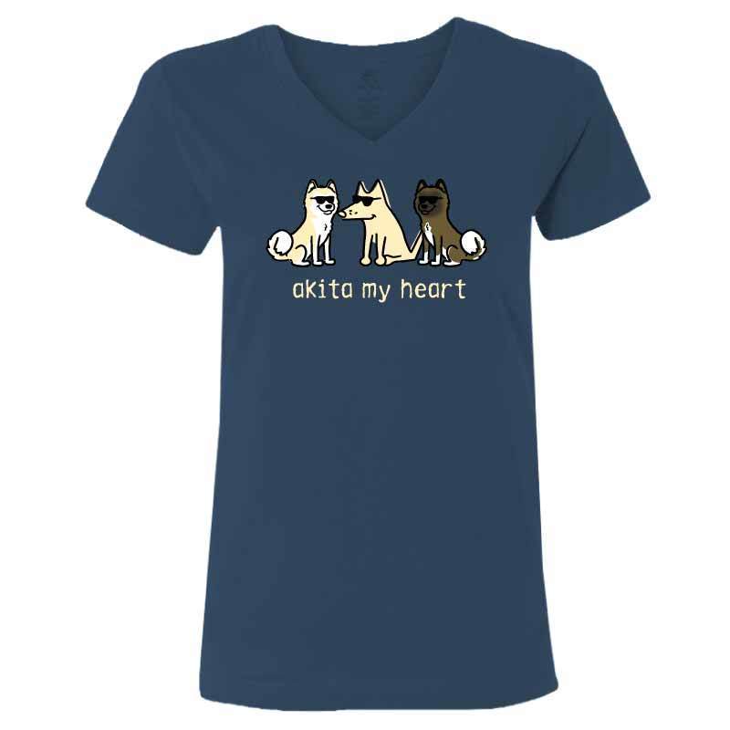 トップス Akita Akita My Heart - Ladies T-Shirt V-Neck | AKC Shop