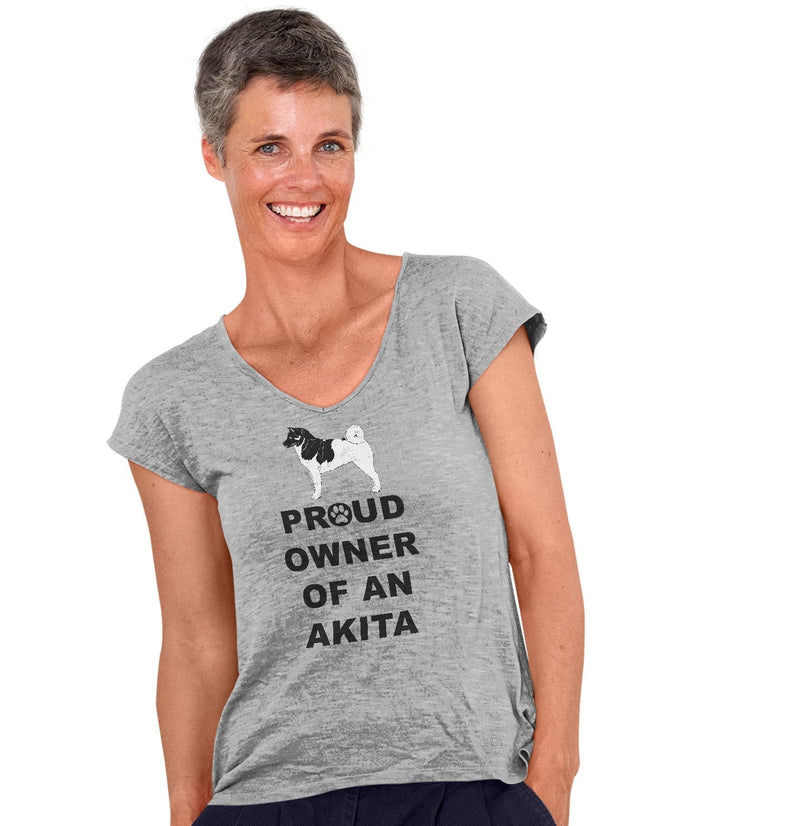 Akita Proud Owner - Women's V-Neck T-Shirt