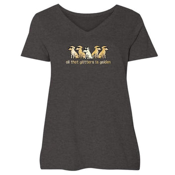 All That Glitters Is Golden - Ladies Plus V-Neck Tee
