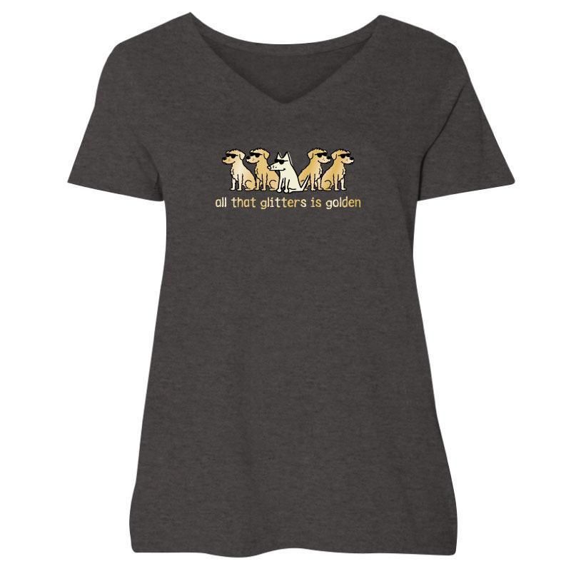 All That Glitters Is Golden - Ladies Plus V-Neck Tee