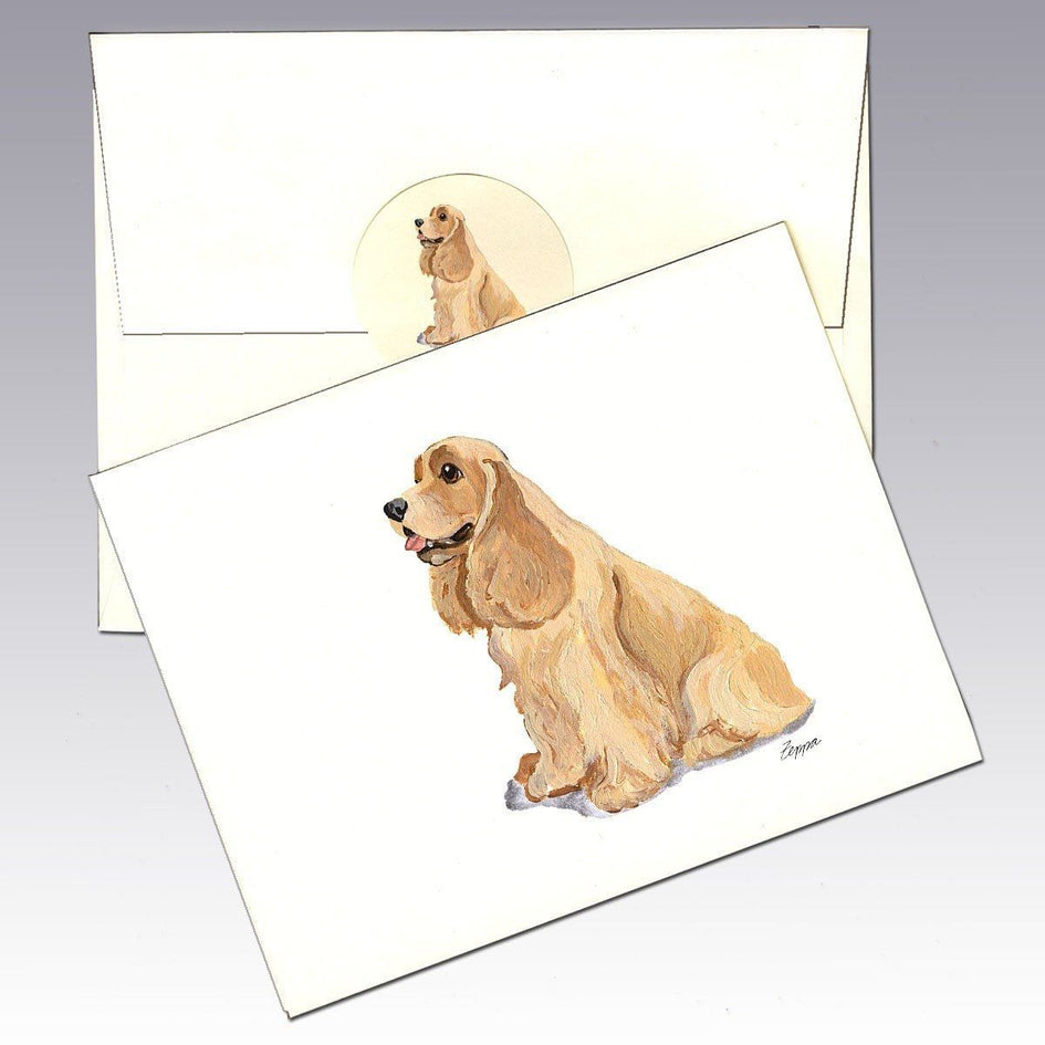 American Cocker Spaniel, Blonde Note Cards