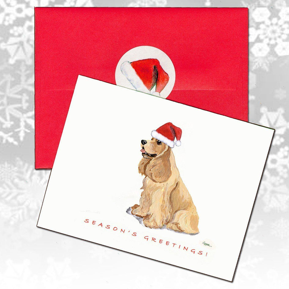 American Cocker Spaniel, Buff, Christmas Note Cards
