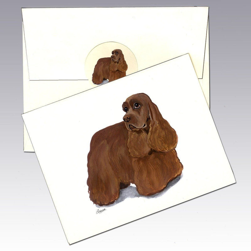 American Cocker Spaniel, Chocolate Note Cards