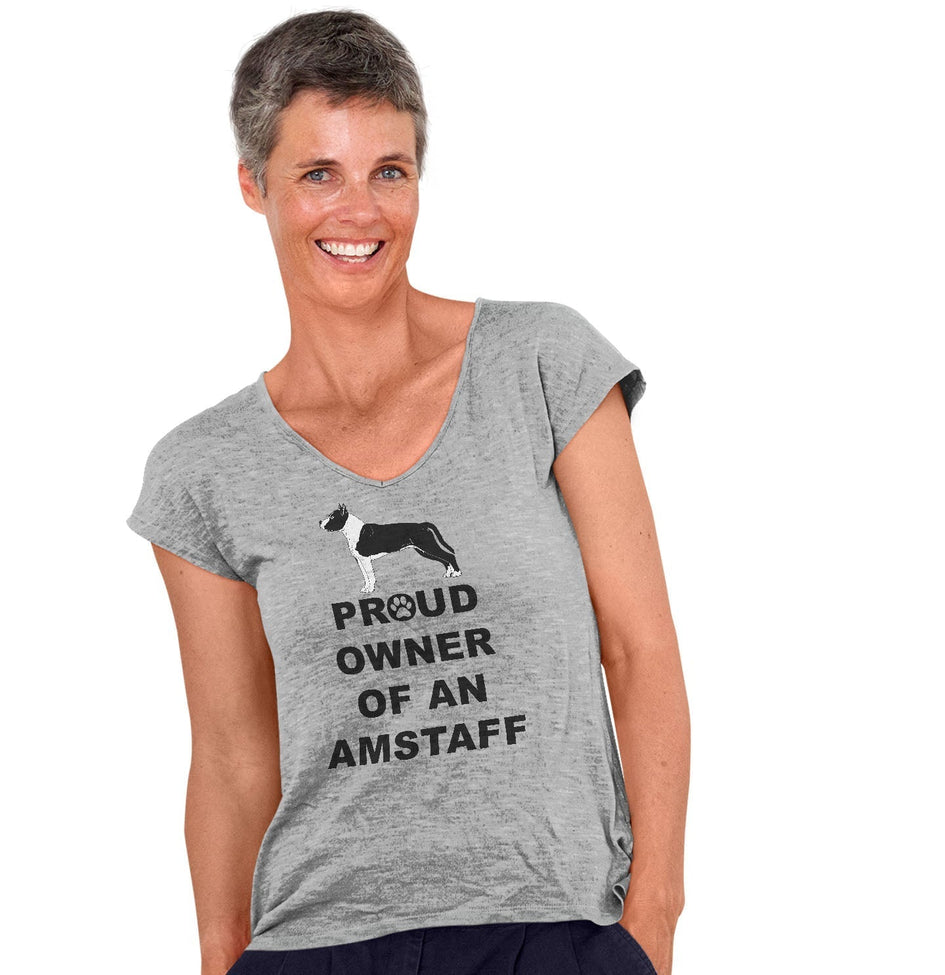 American Staffordshire Terrier Proud Owner - Women's V-Neck T-Shirt