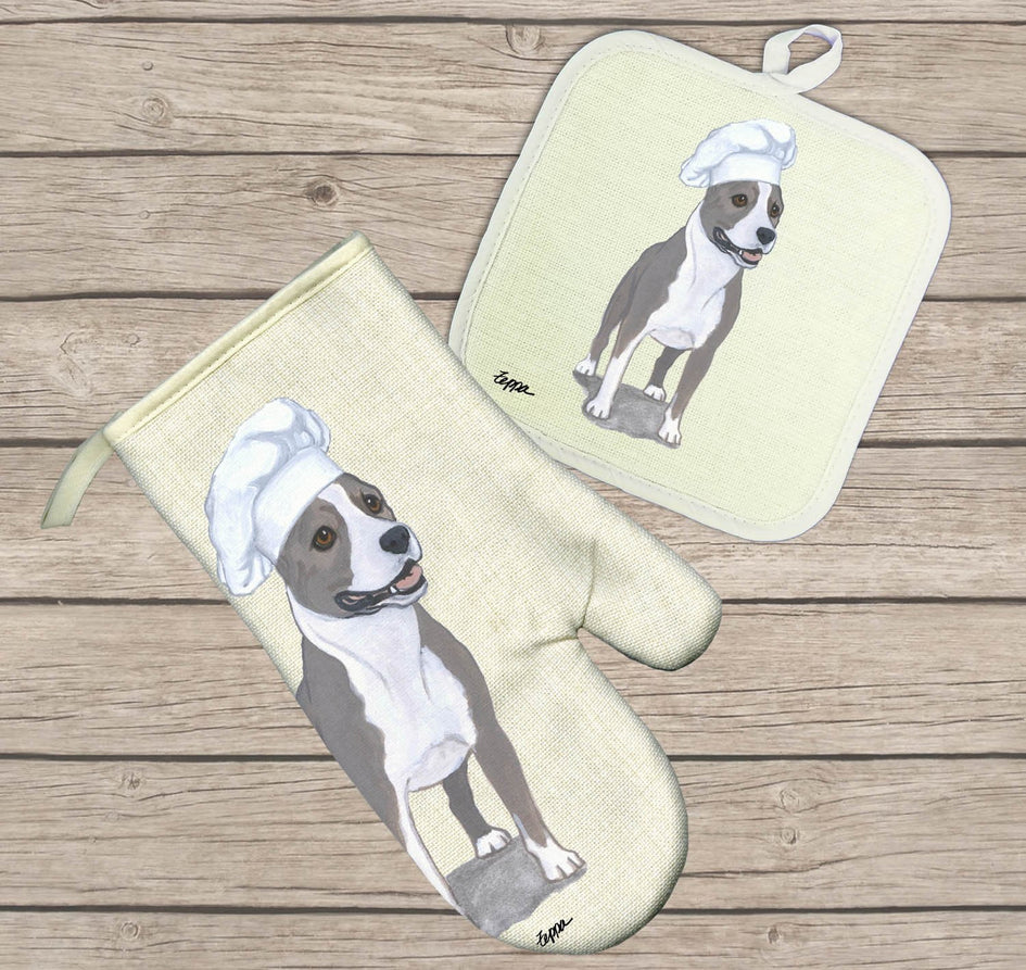 American Staffordshire Terrier Oven Mitt and Pot Holder