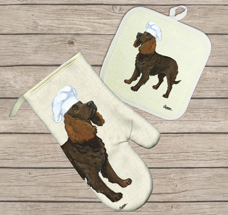 American Water Spaniel Oven Mitt and Pot Holder