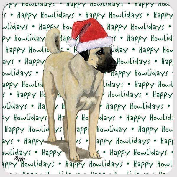 Anatolian Shepherd Dog "Happy Howlidays" Coaster