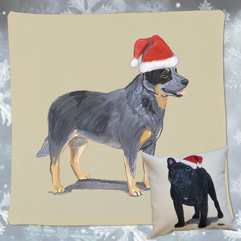 Australian Cattle Dog Santa Pillow Cover