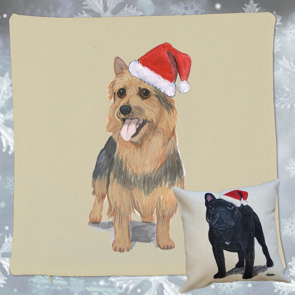 Australian Terrier Santa Pillow Cover