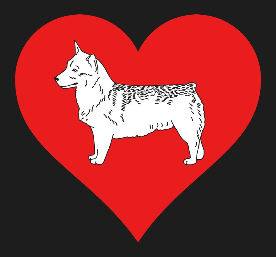 Swedish Vallhund on Heart Left Chest - Unisex Full-Zip Hoodie Sweatshirt