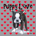 Boston Terrier Puppy Love - Adult Unisex T-Shirt